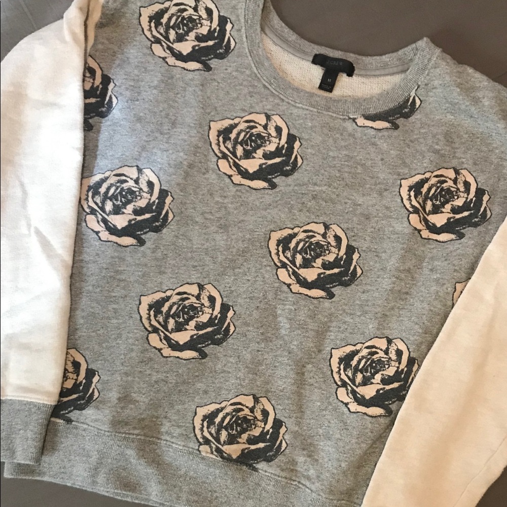 J. CREW floral crew neck sweatshirt - medium